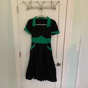 Hell Bunny Dress with Batwing Contrast Pockets Size Small